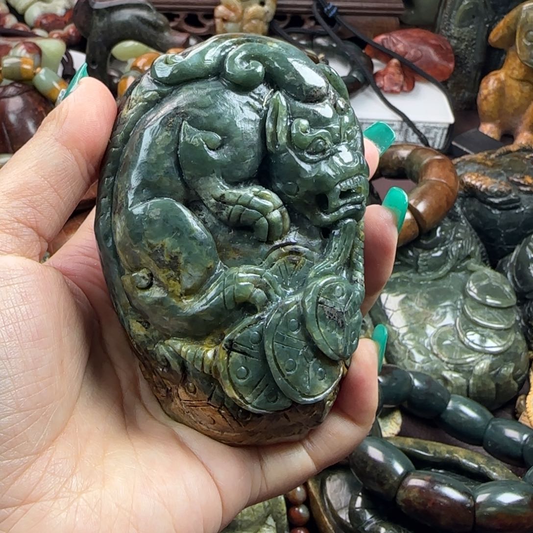 岫岩河磨玉（透闪石质玉）手把未镶嵌