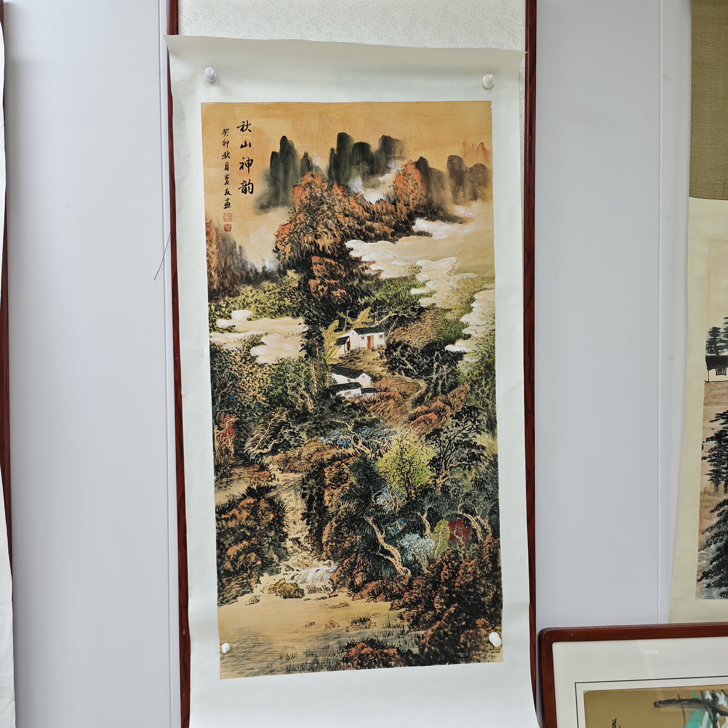 国画手绘精品四尺山水画尺寸138-68厘米