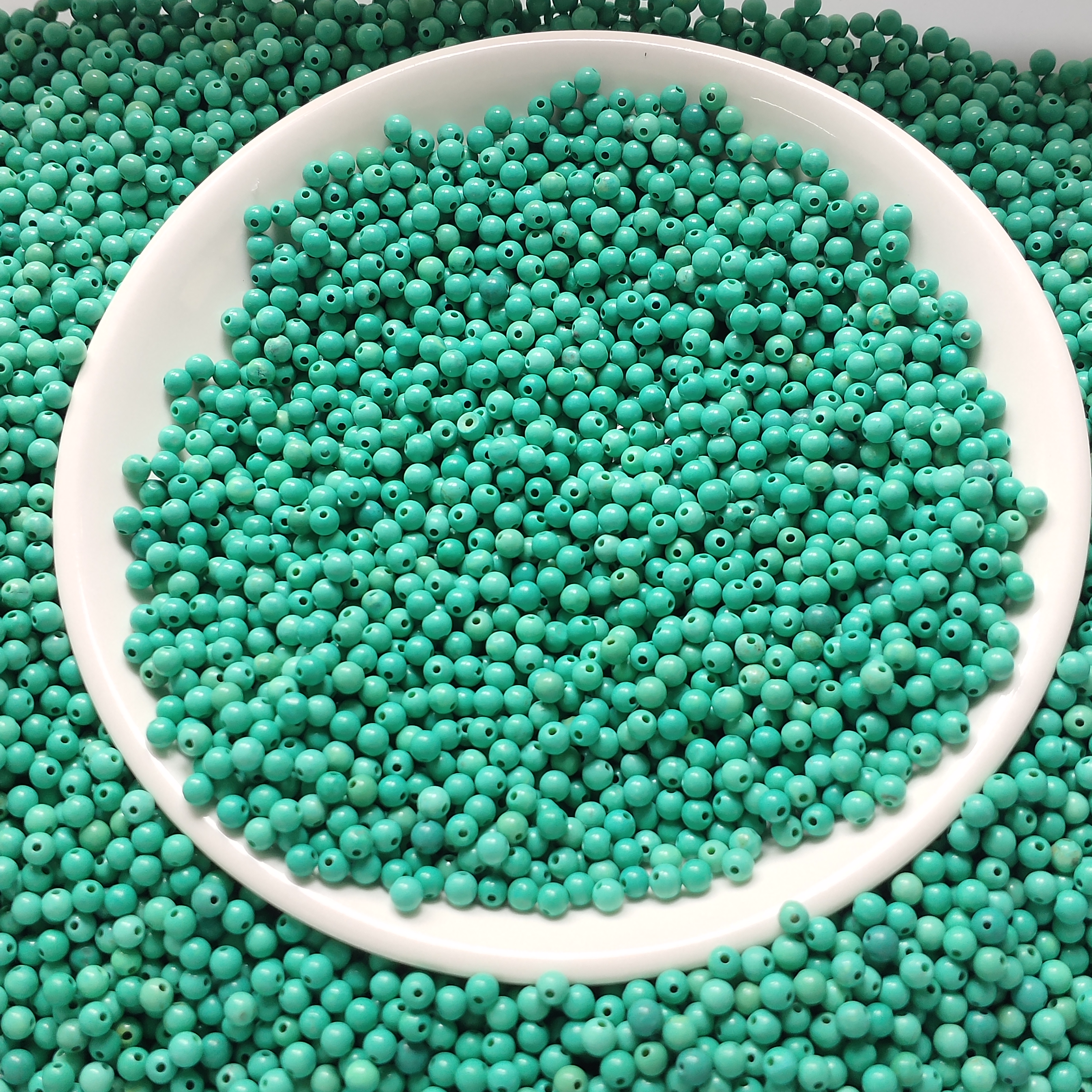 【散珠批发】w410高瓷绿松3MM*60颗