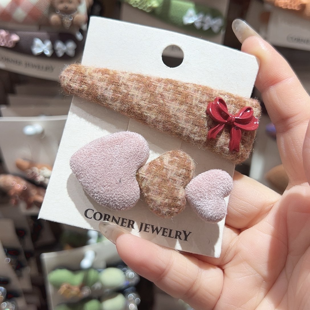 非金属蝴蝶结掰掰爱心鸭夹