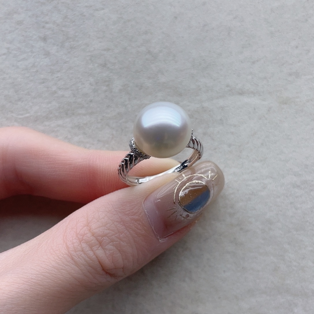 银S925镶嵌海水珍珠戒指74