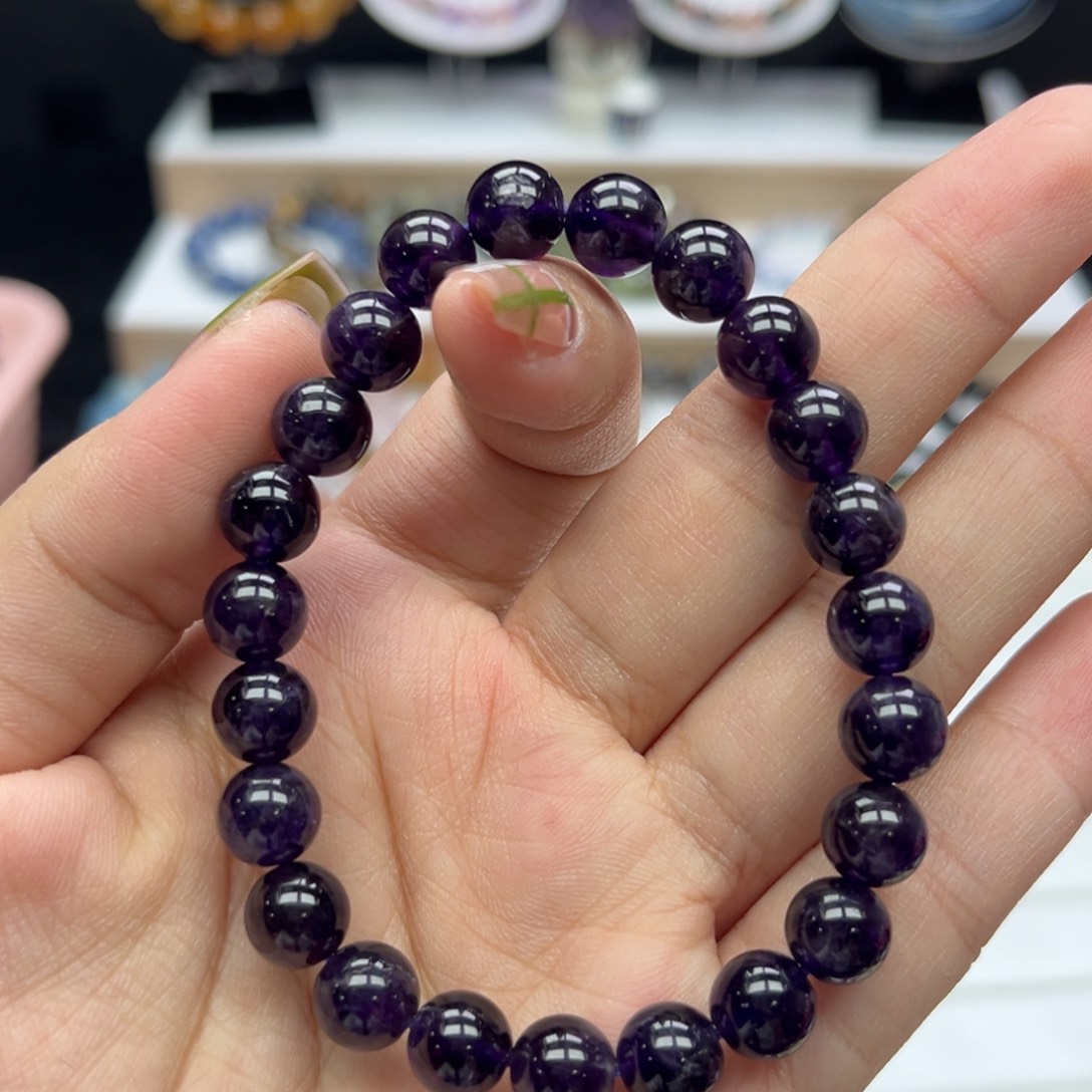 紫晶手链未镶嵌紫水晶8.5mm