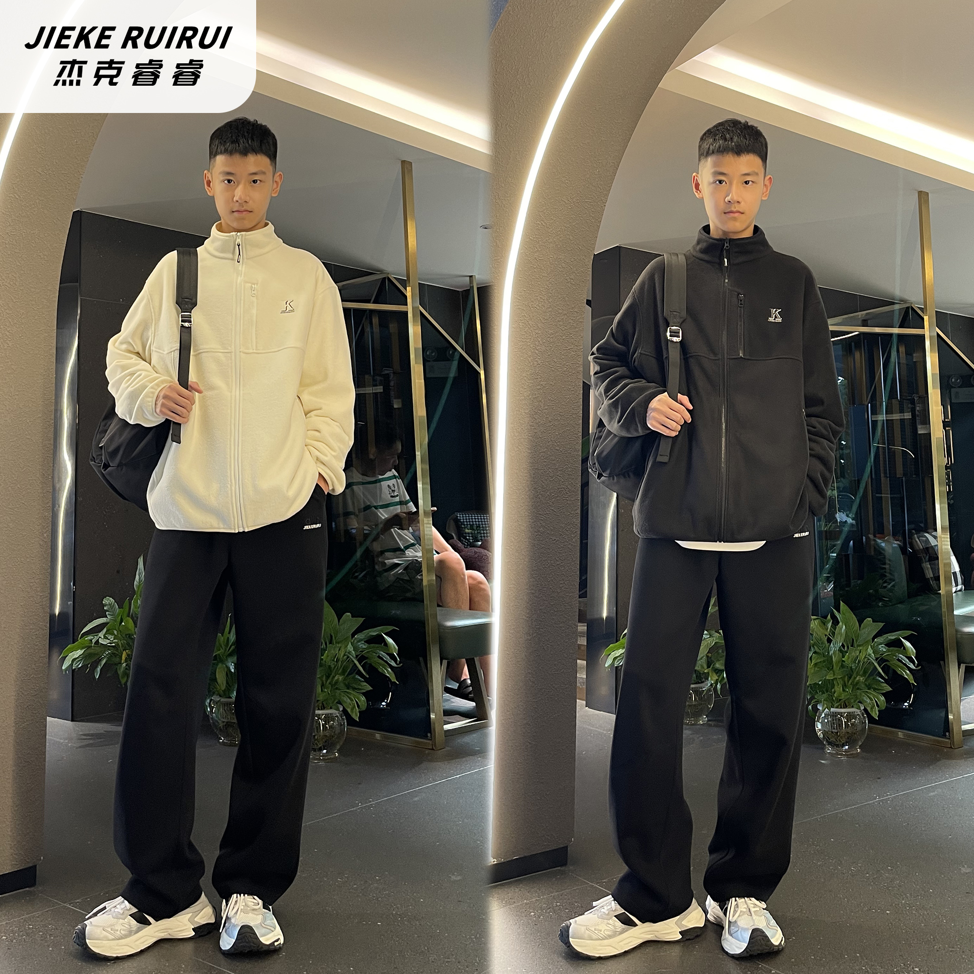 【现货-夏】冬季新款摇粒绒保暖休闲内穿加绒外套大童亲子杰克睿睿