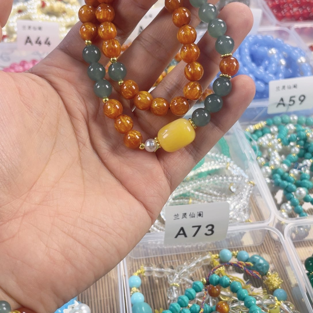 檀香紫檀（小叶紫檀）手串银S925镀金镶嵌