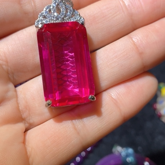 红宝石戒指银S925镶嵌