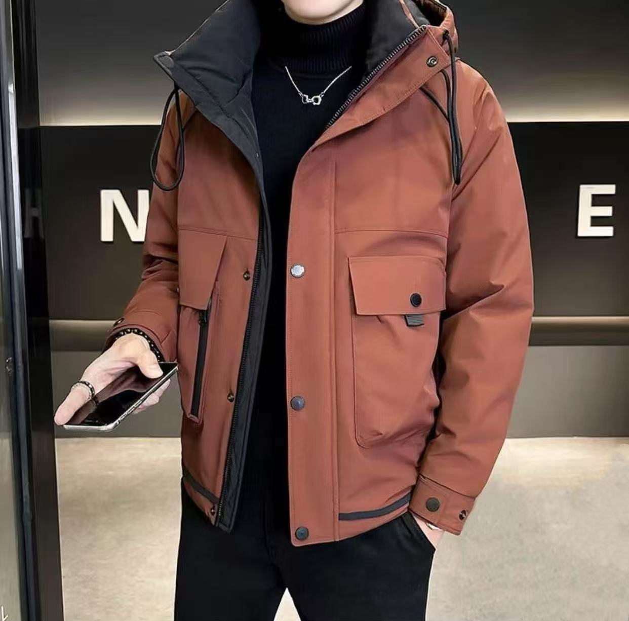 工装战斗风！！防风连帽厚款冬季时尚潮流外套-2533