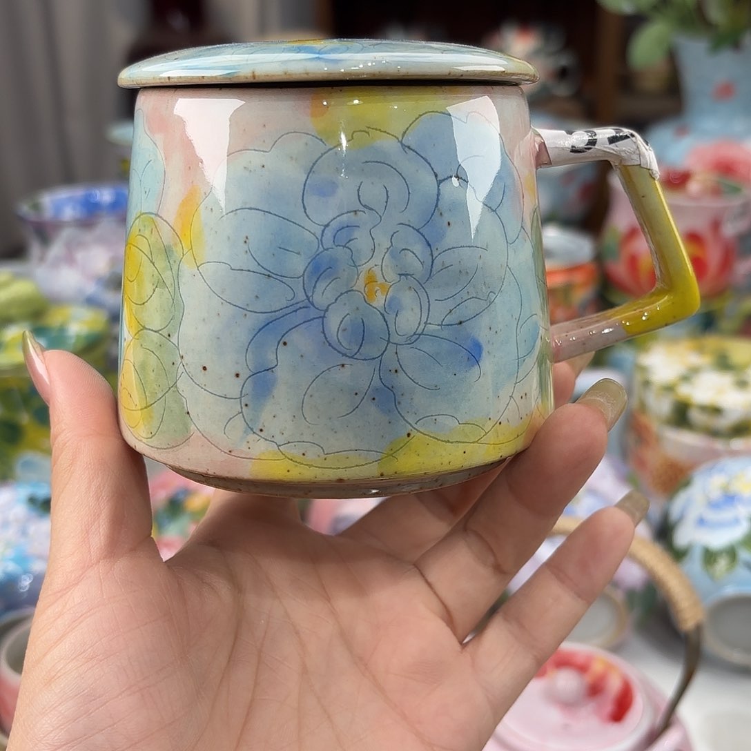 瓷片景德镇手绘高温釉下彩陶瓷茶具