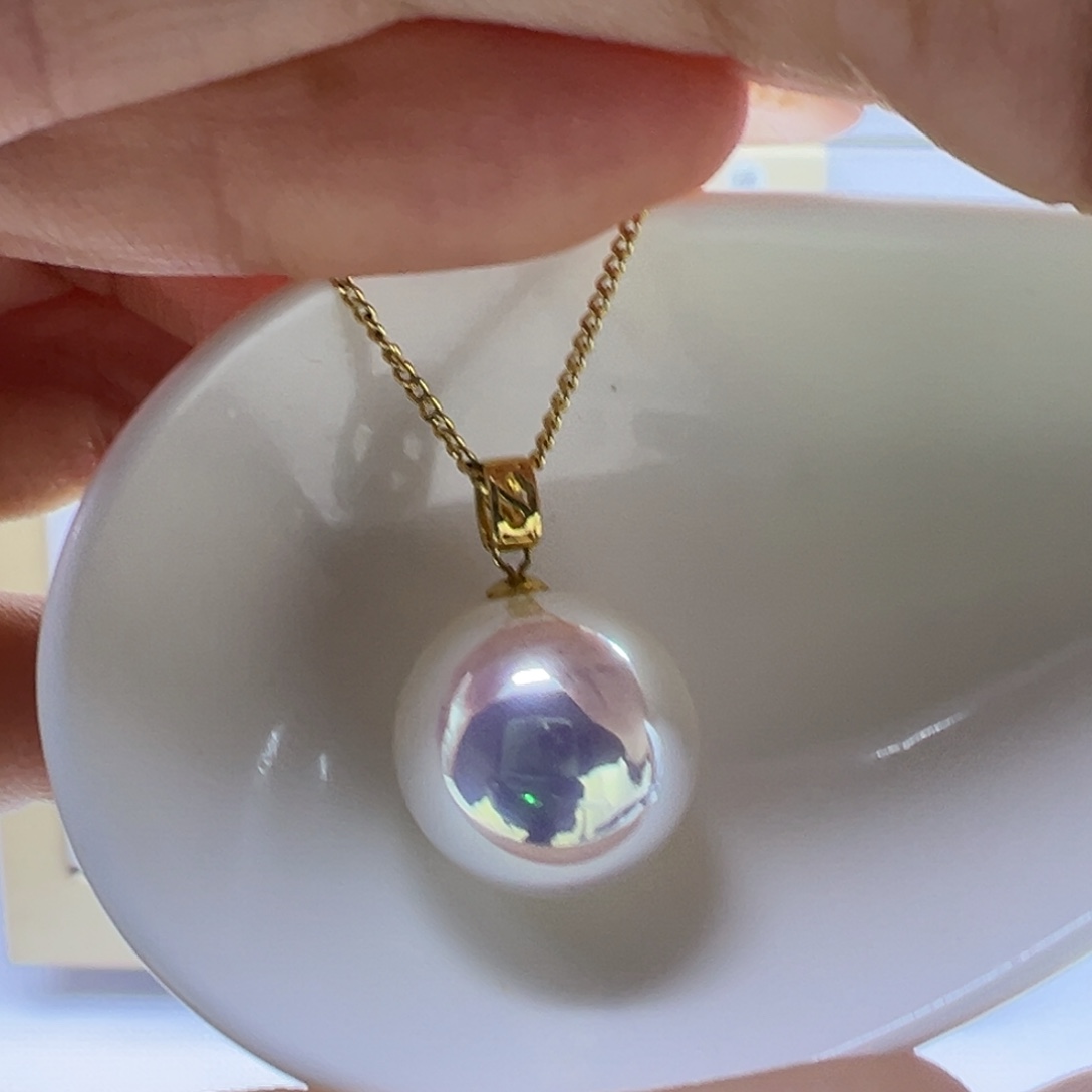 淡水珍珠吊坠(赠链)18K金镶嵌