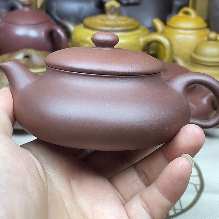 茶壶紫砂紫砂壶紫泥名炉130cc微微瑕