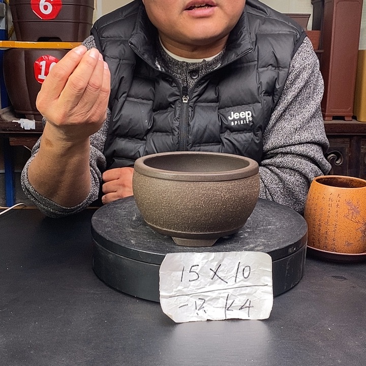 紫砂花盆货号一只K4