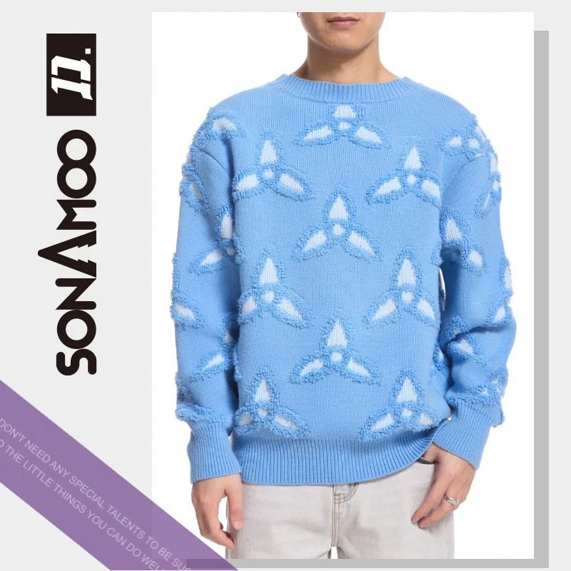 【DY2009】老花秋冬男女毛衣慵懒风时尚感休闲DY2009长袖圆领保暖