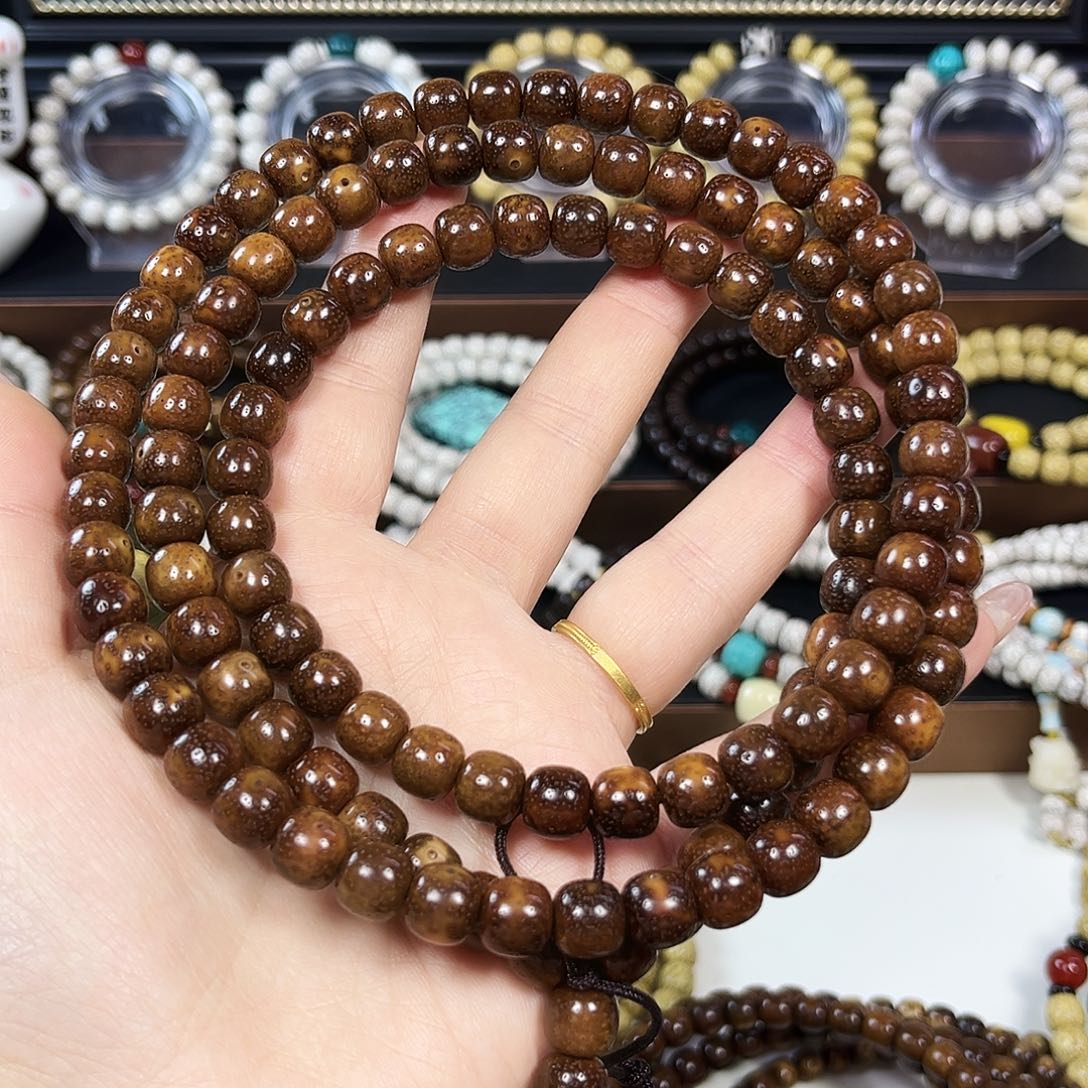 咖***啡吊坠星月菩提星月菩提子 原生态