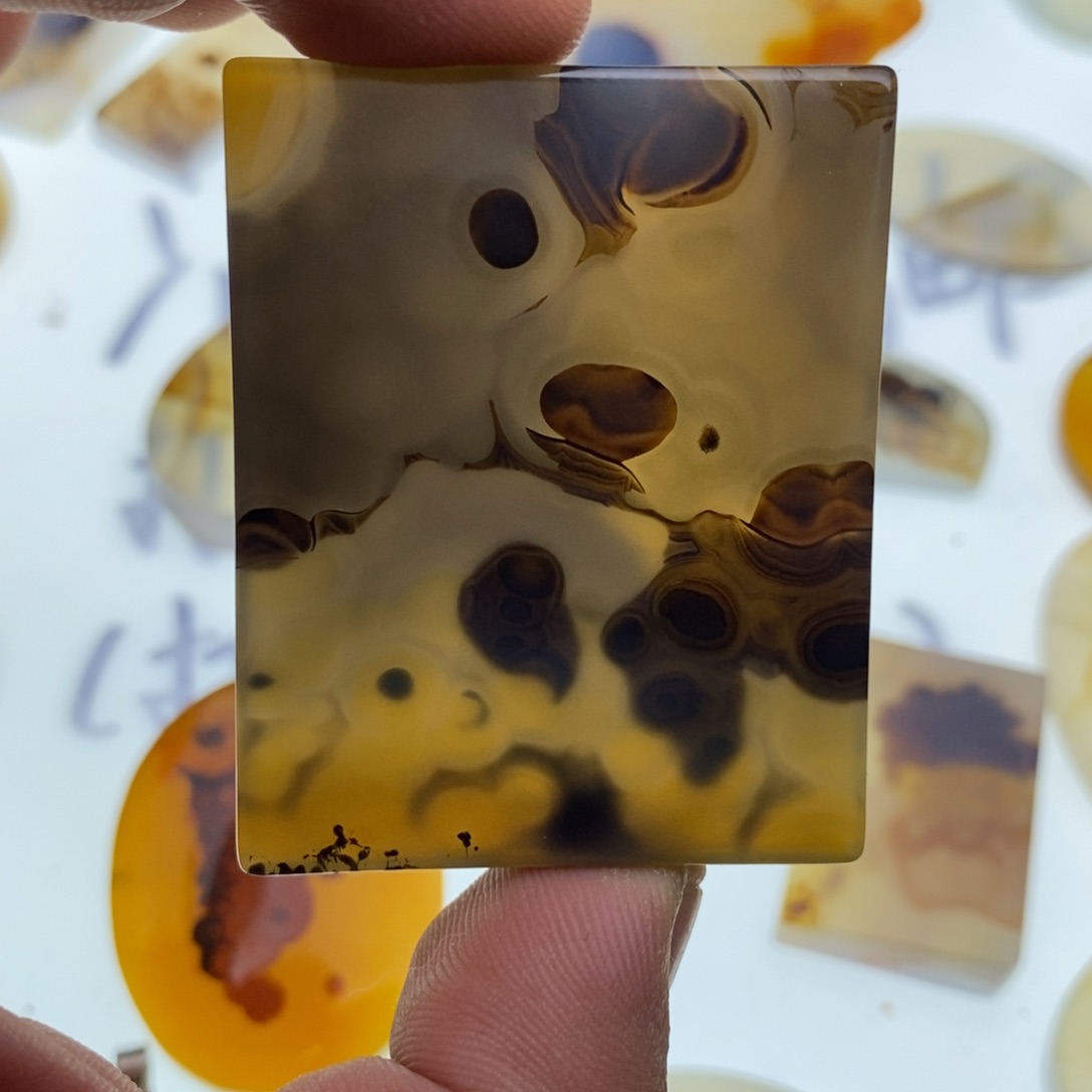 玛瑙/玉髓牌子足银镀金镶嵌