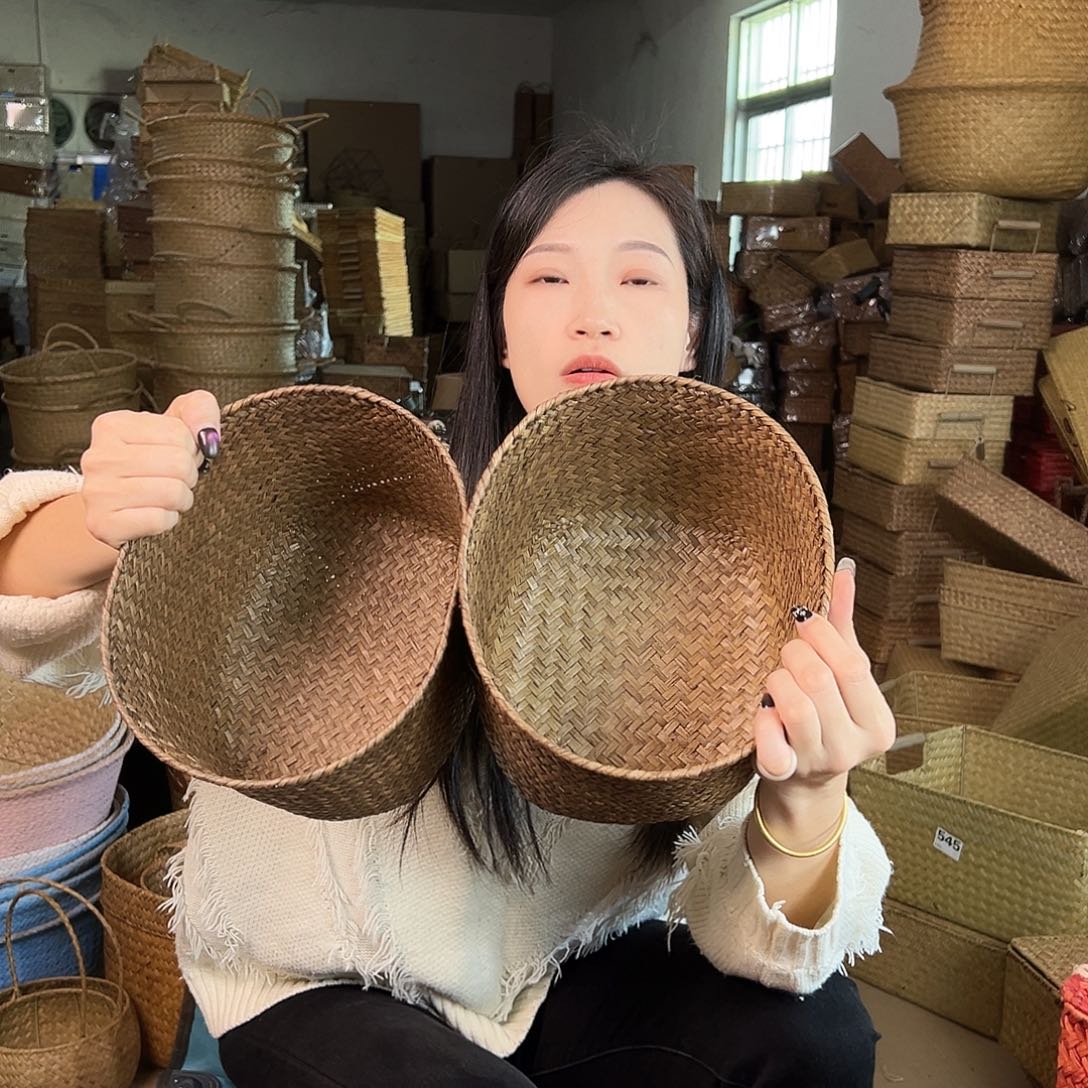 草编草编包/草编收纳盒带瑕疵