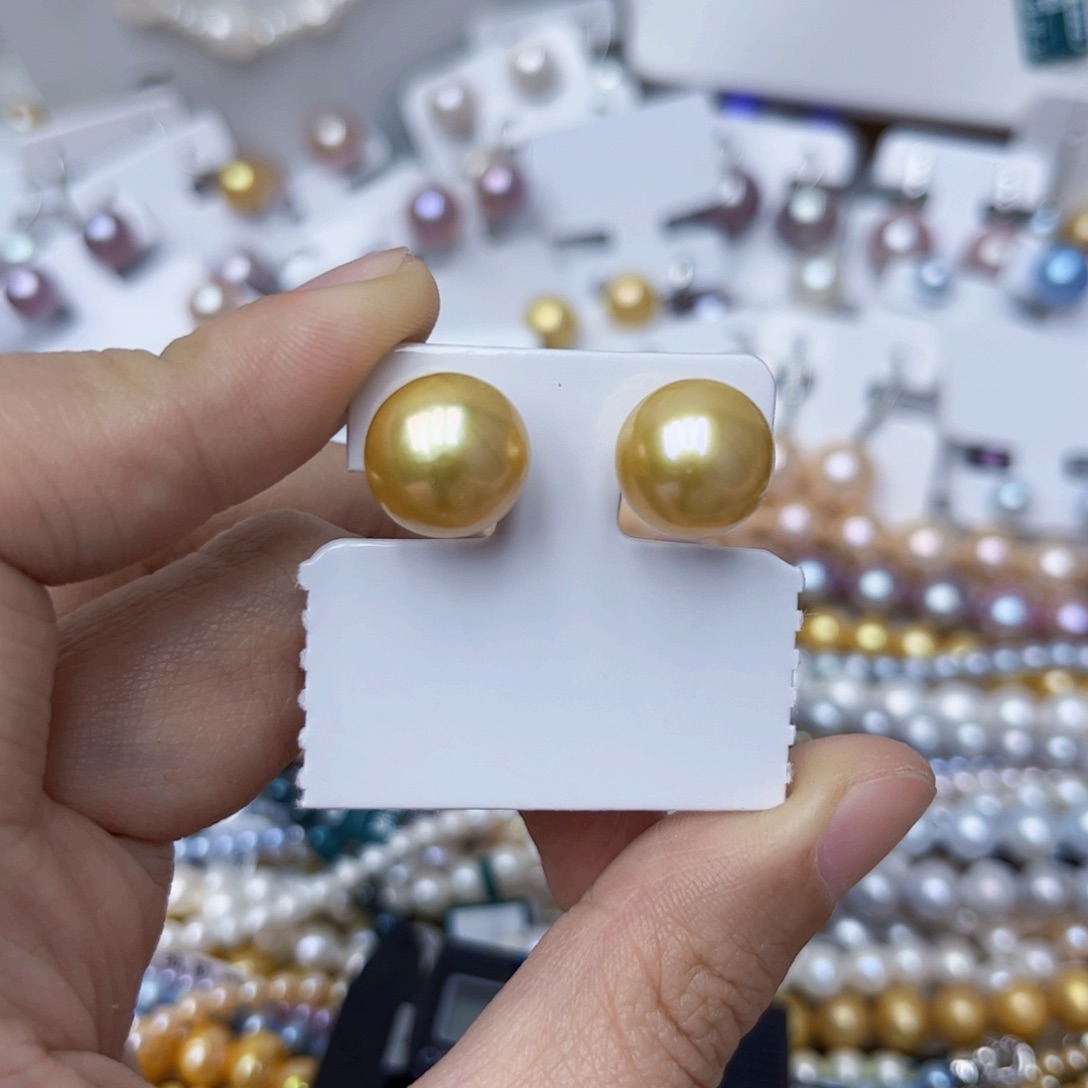 淡水珍珠耳饰银S925镶嵌