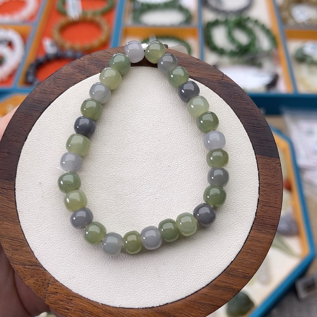 和田玉未镶嵌手串A26卡6×7