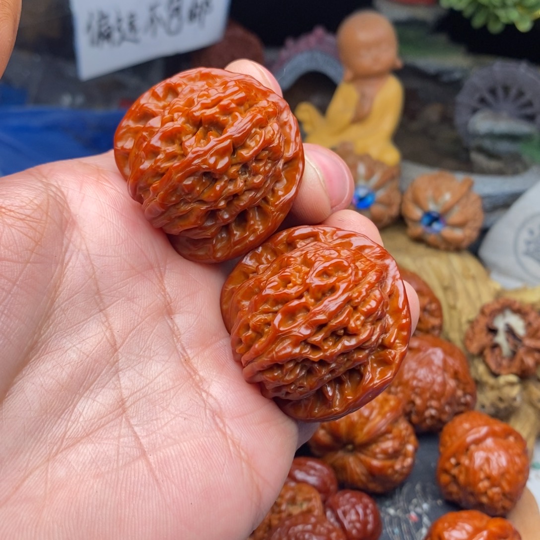 把件文玩核桃四座楼狮子头边40边38