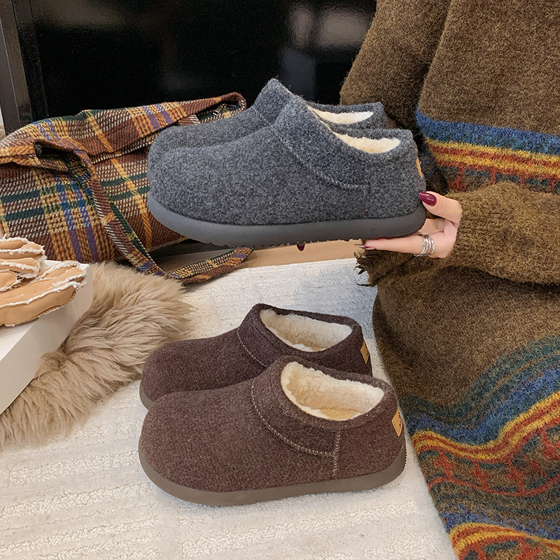 软底毛毛鞋2025冬季爆款保暖小土豆女款加绒雪地靴防滑时尚棉鞋