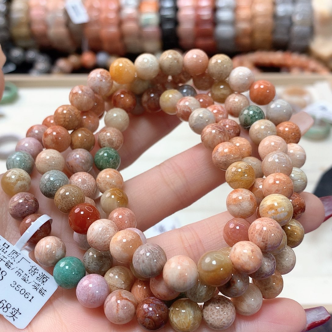 硅化珊瑚（珊瑚玉）手链未镶嵌2**7728