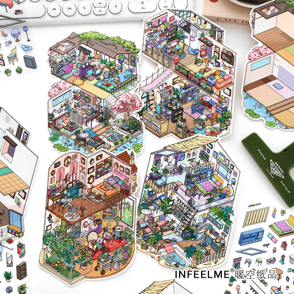 Infeel.Me我的小屋第十一弹系列2.5D造景贴纸立体小屋diy装饰贴