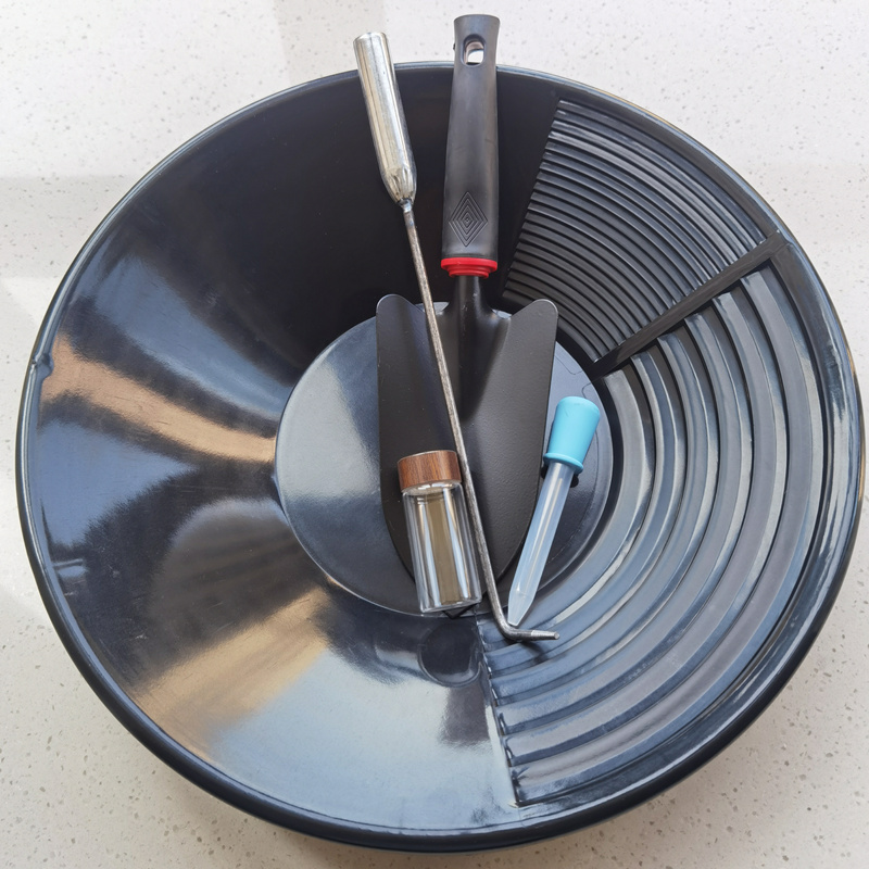 加厚淘金盆工具户外大号38cm手摇金矿沙金洗金淘金盘淘金工具全套