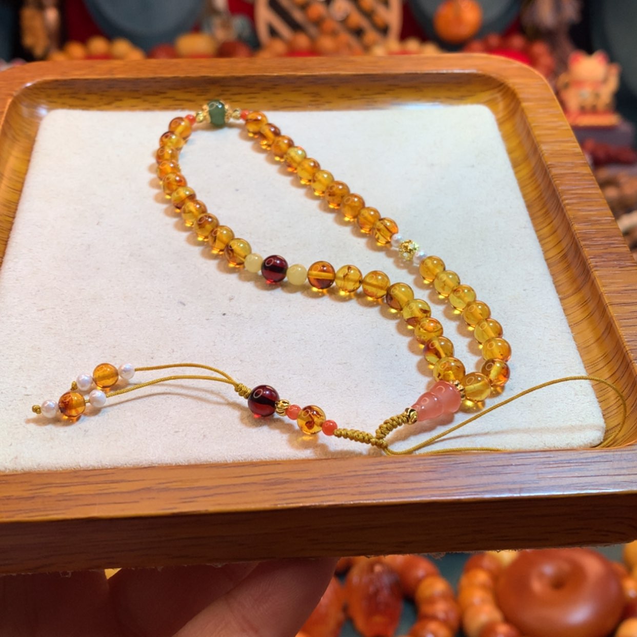 【闪购商品】琥珀（花珀）手链未镶嵌花珀手链