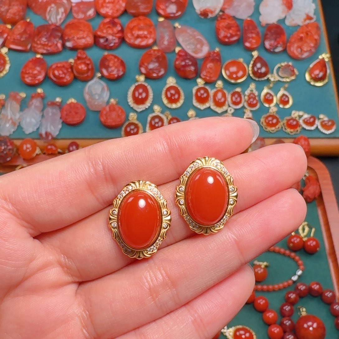 南红玛瑙南红银S925镶嵌