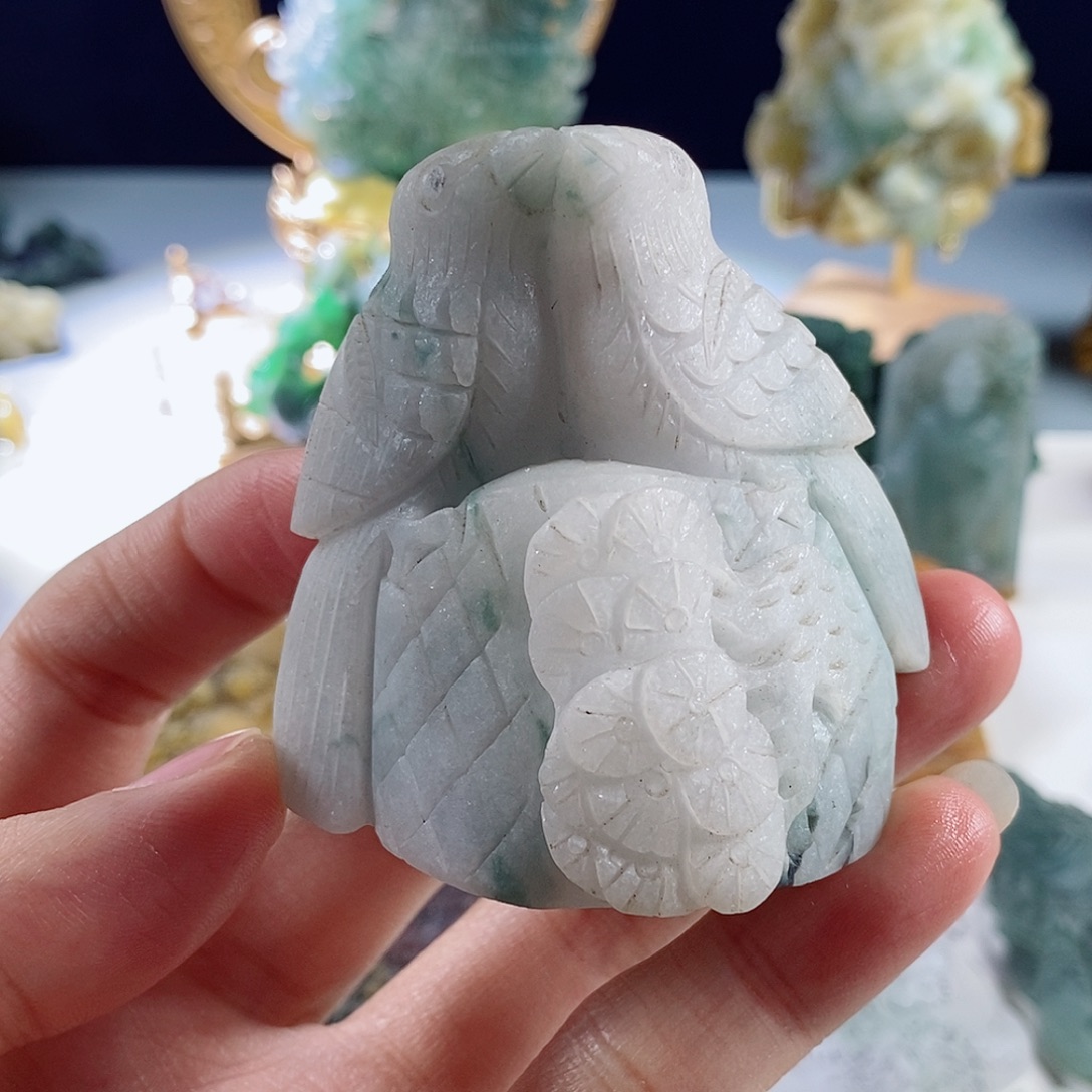 定制翡翠未镶嵌天然a货翡翠喜鹊