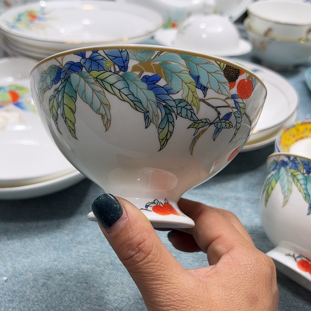 瓷片荔枝龙利碗六个4.5寸