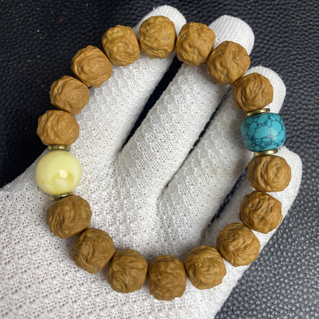 全品猴头核桃精工雕刻龙蛇之变手串男女款卡14 A627