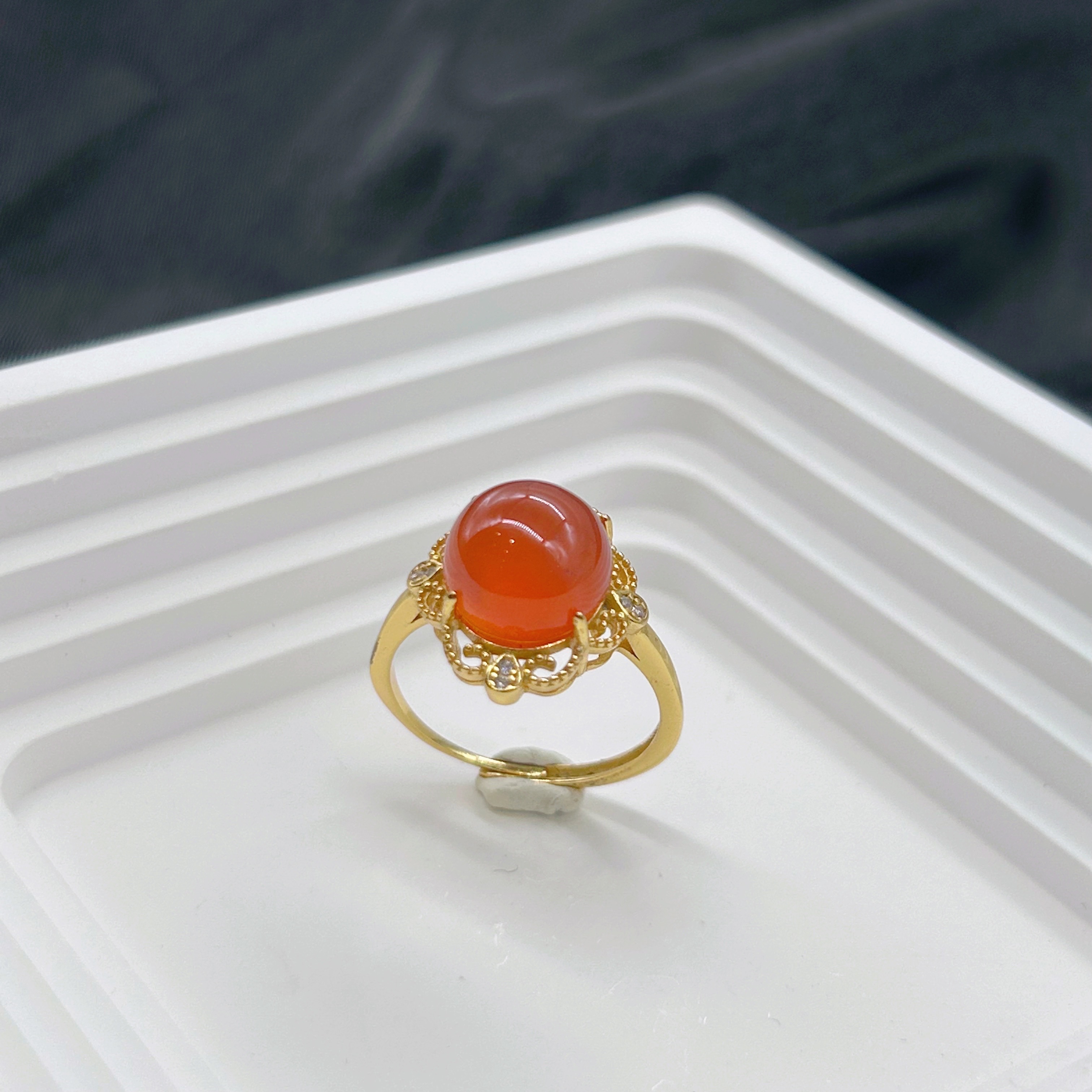 S925银南红玛瑙戒指开口【多样性发一】【NH036】不退不换