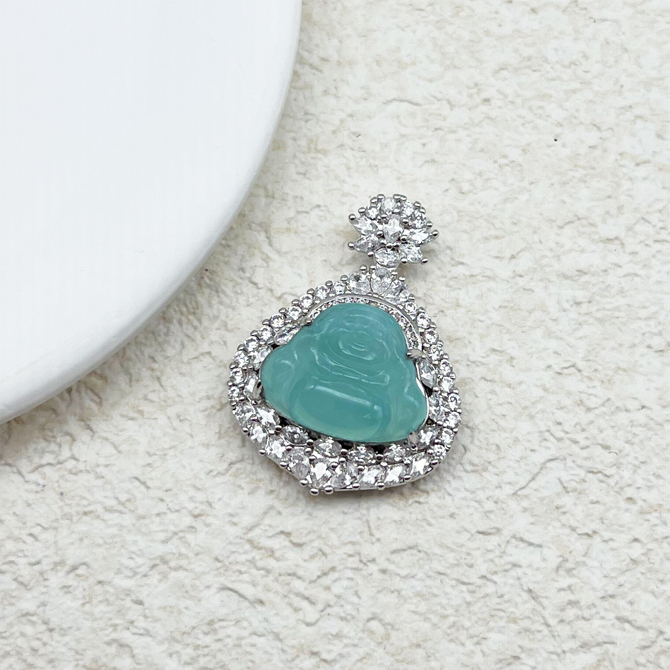 天然翡翠佛公时尚轻奢吊坠（尺寸16×13×9mm）～ARF1020