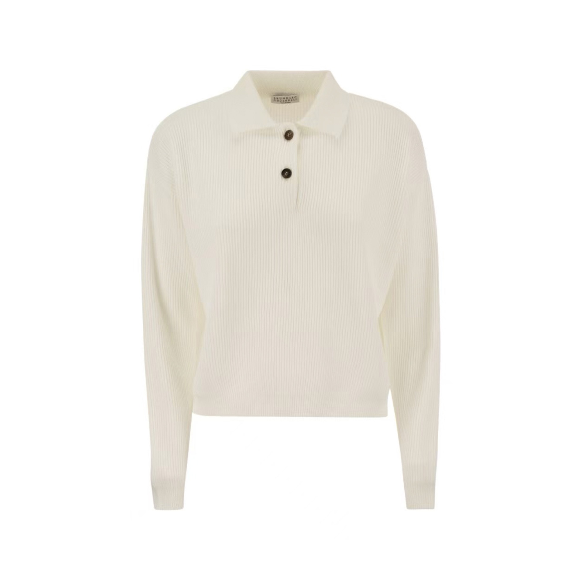 未使用 Brunello Cucinelli/布鲁内洛·库奇内利 罗纹polo领针织衫