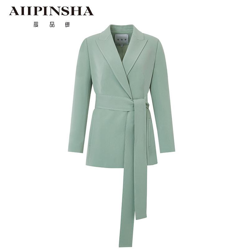琴老板爱品纱西装气质时尚休闲绿色西服女士设计师E3FJ052EBR