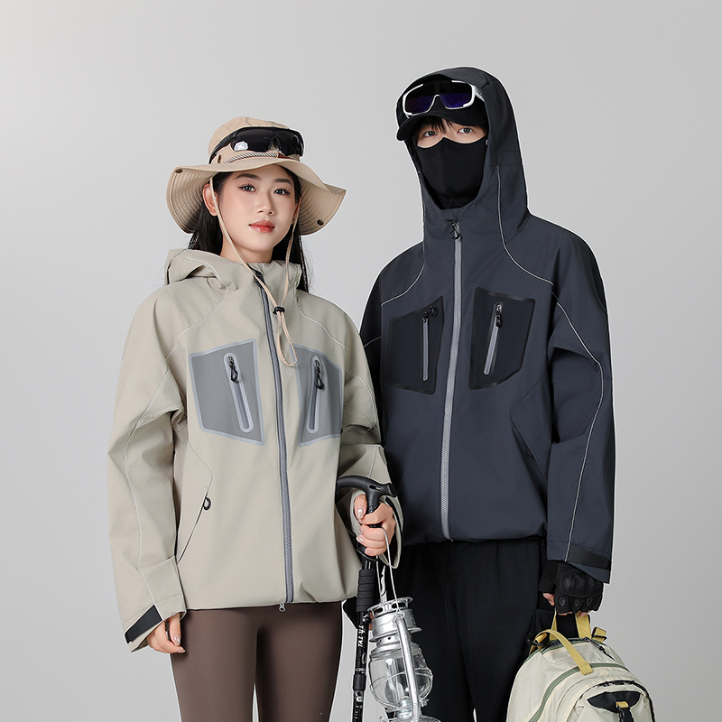 BOOYE春秋季男女情侣款户外登山防风防泼水冲锋薄款夹克2581款