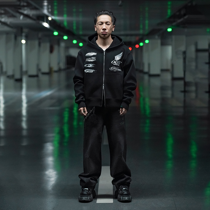 OLDGREEN 全明星系列 黑色连帽经典休闲外套