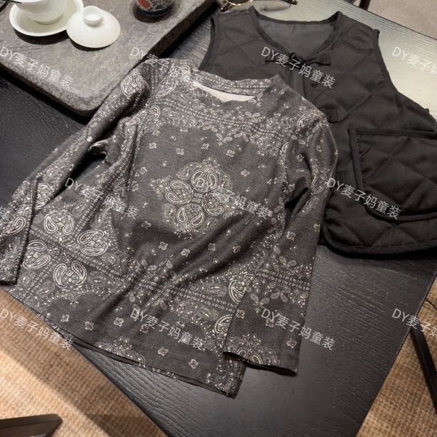 MZ.亲子腰果花-小众简约四季长袖T亲子Q607