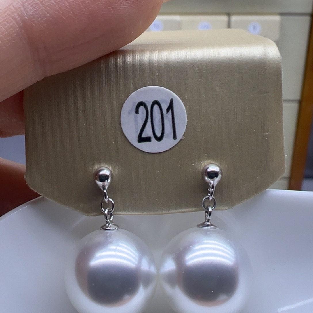 银S925镶嵌耳饰淡水珍珠