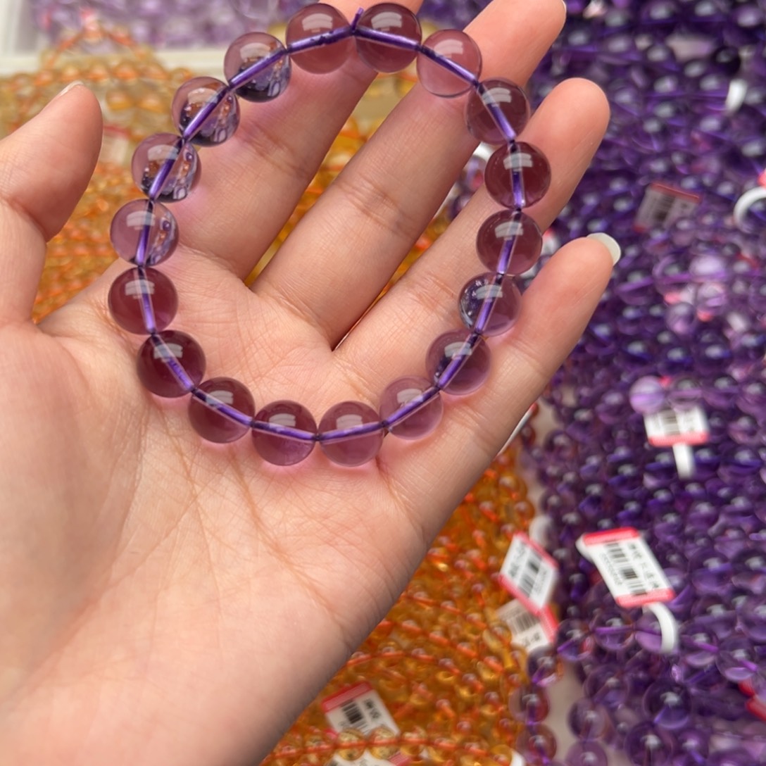 水晶手串未镶嵌紫水晶