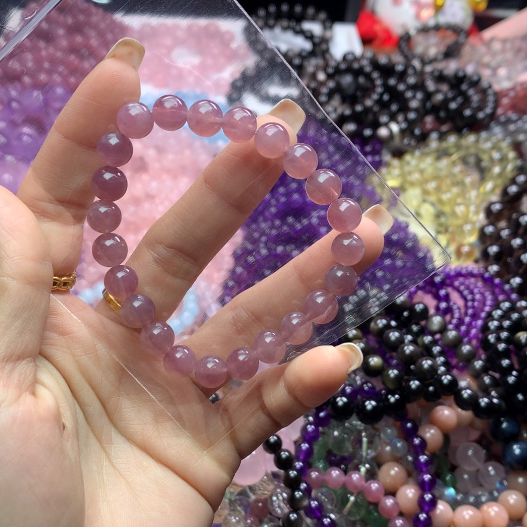 水晶手链未镶嵌?紫马粉卡8