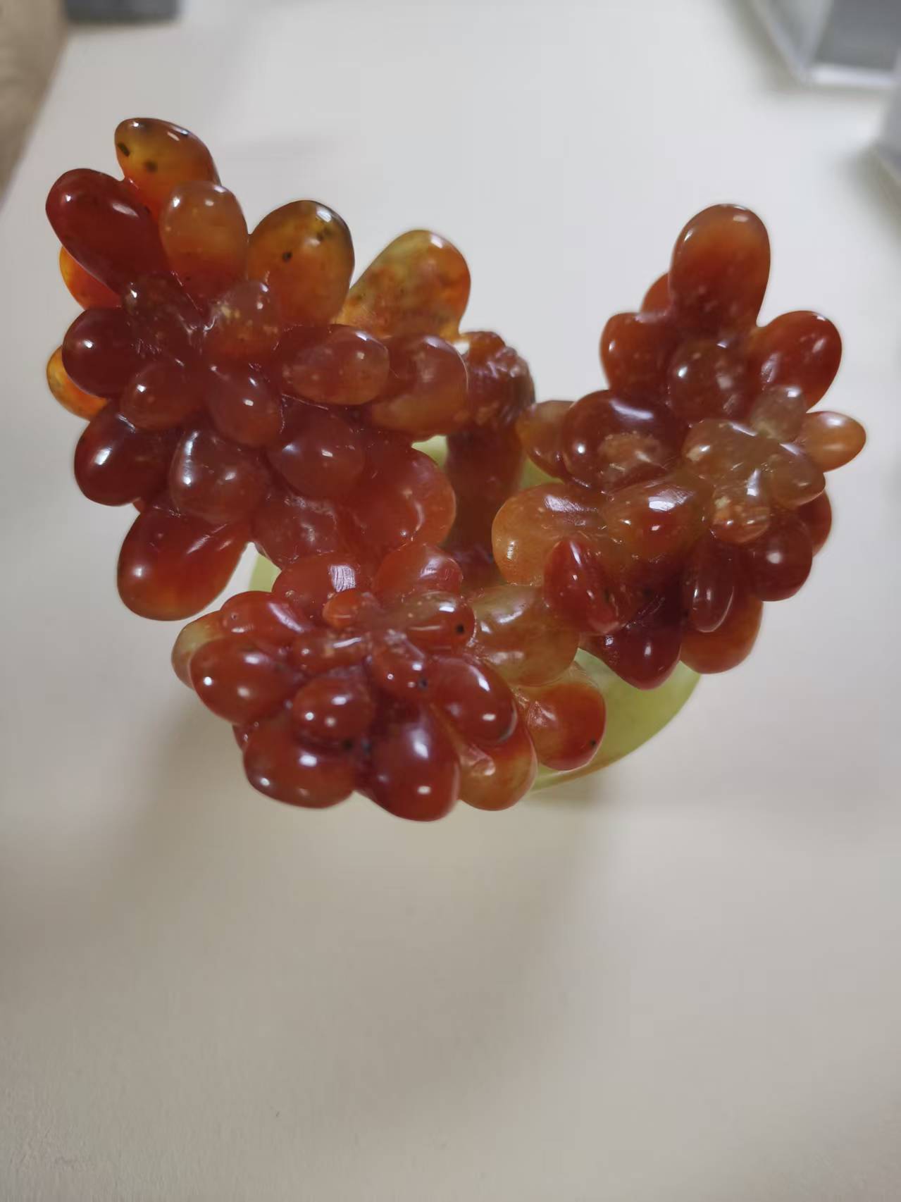 岫玉花玉辽阳红多肉摆件