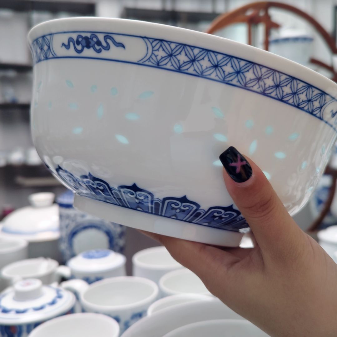 陶瓷江南韵8.5寸汤碗一个