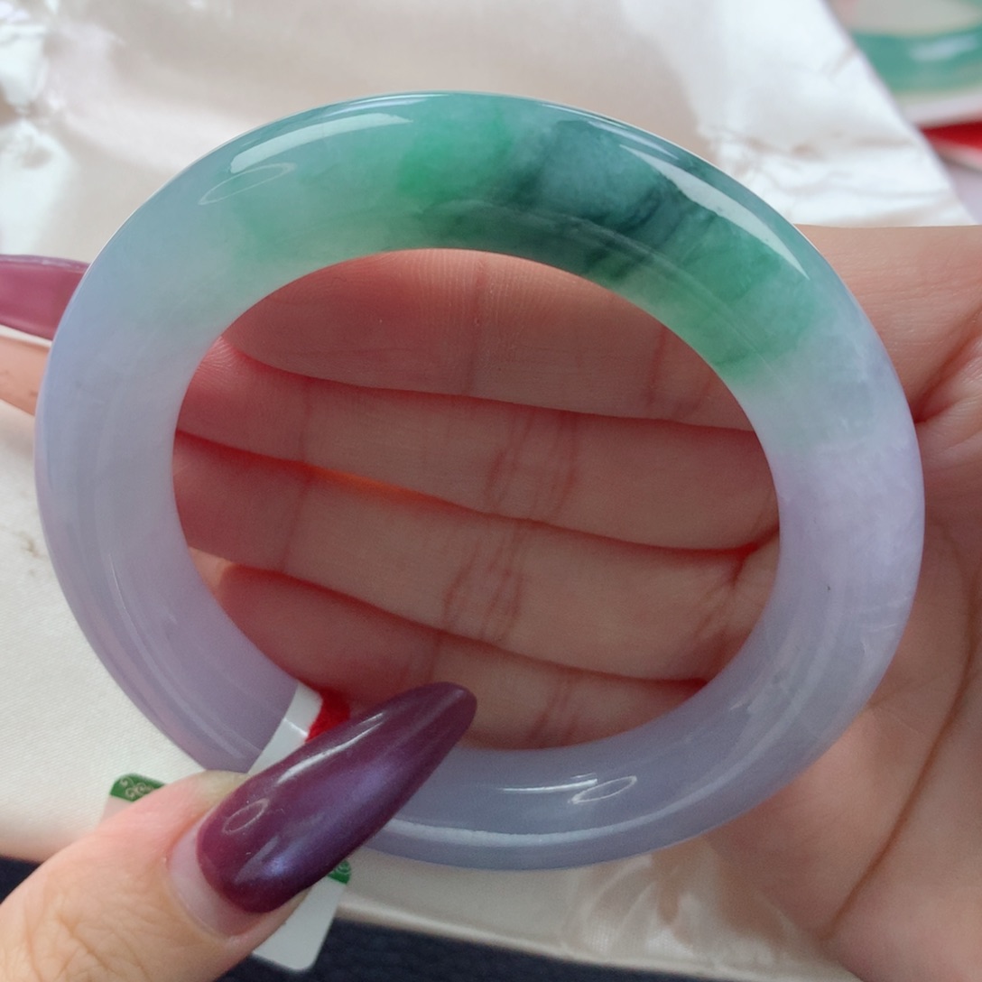 未镶嵌手镯翡翠缅甸天然翡翠A货53.6胖圆