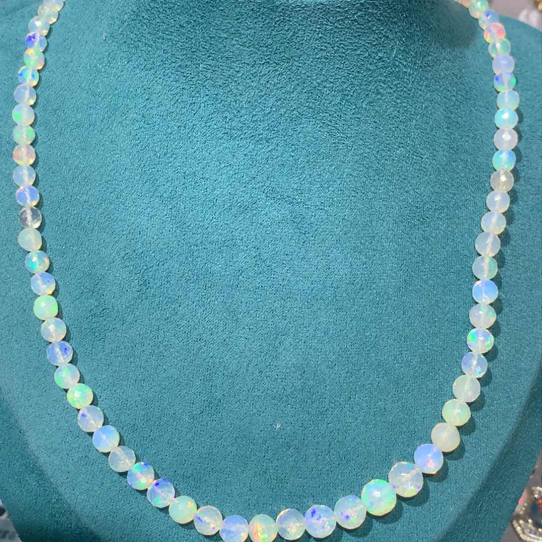 欧泊福利项链银S925镶嵌