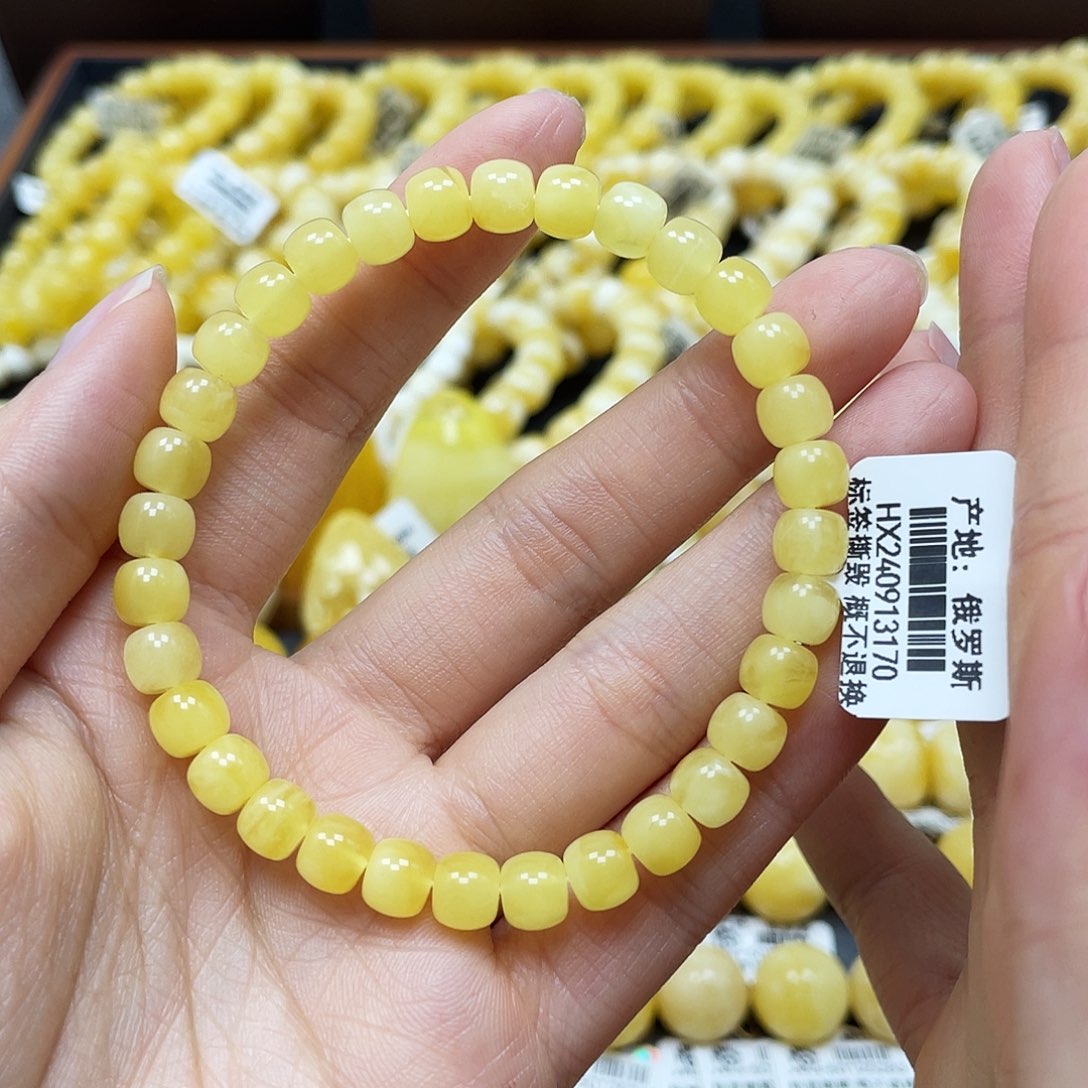 未镶嵌蜜蜡裸石老型手串6.8mm福利