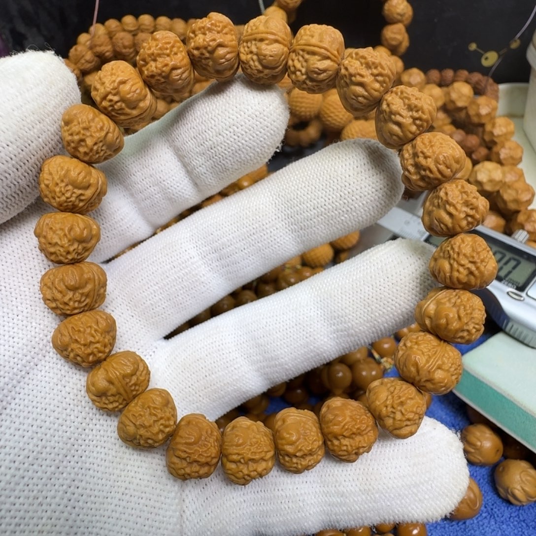 手串猴头核桃猴头雕刻钻石蛙手串24颗款