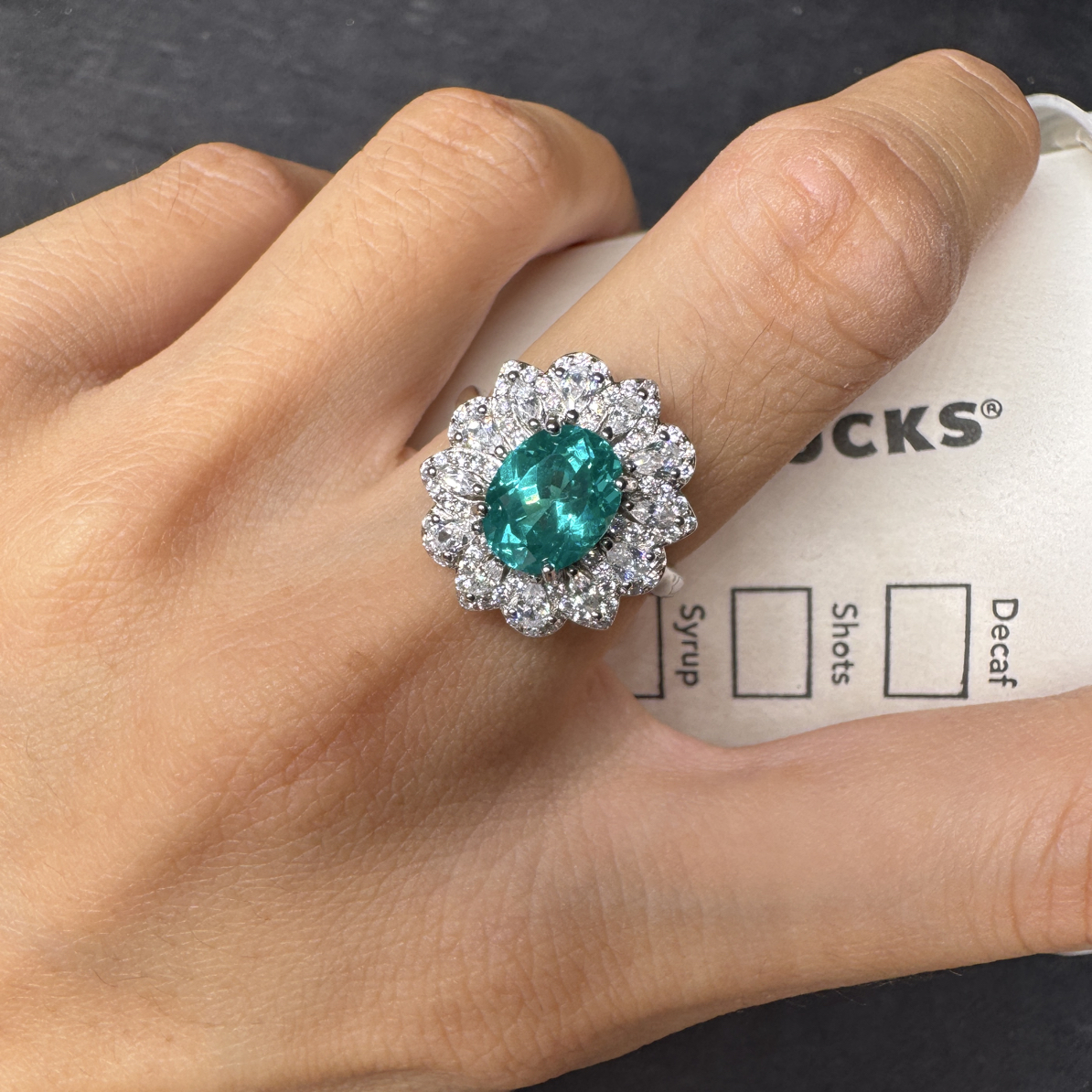 925银戒指 （345）高奢马尔代夫色湖蓝色s 9250戒指