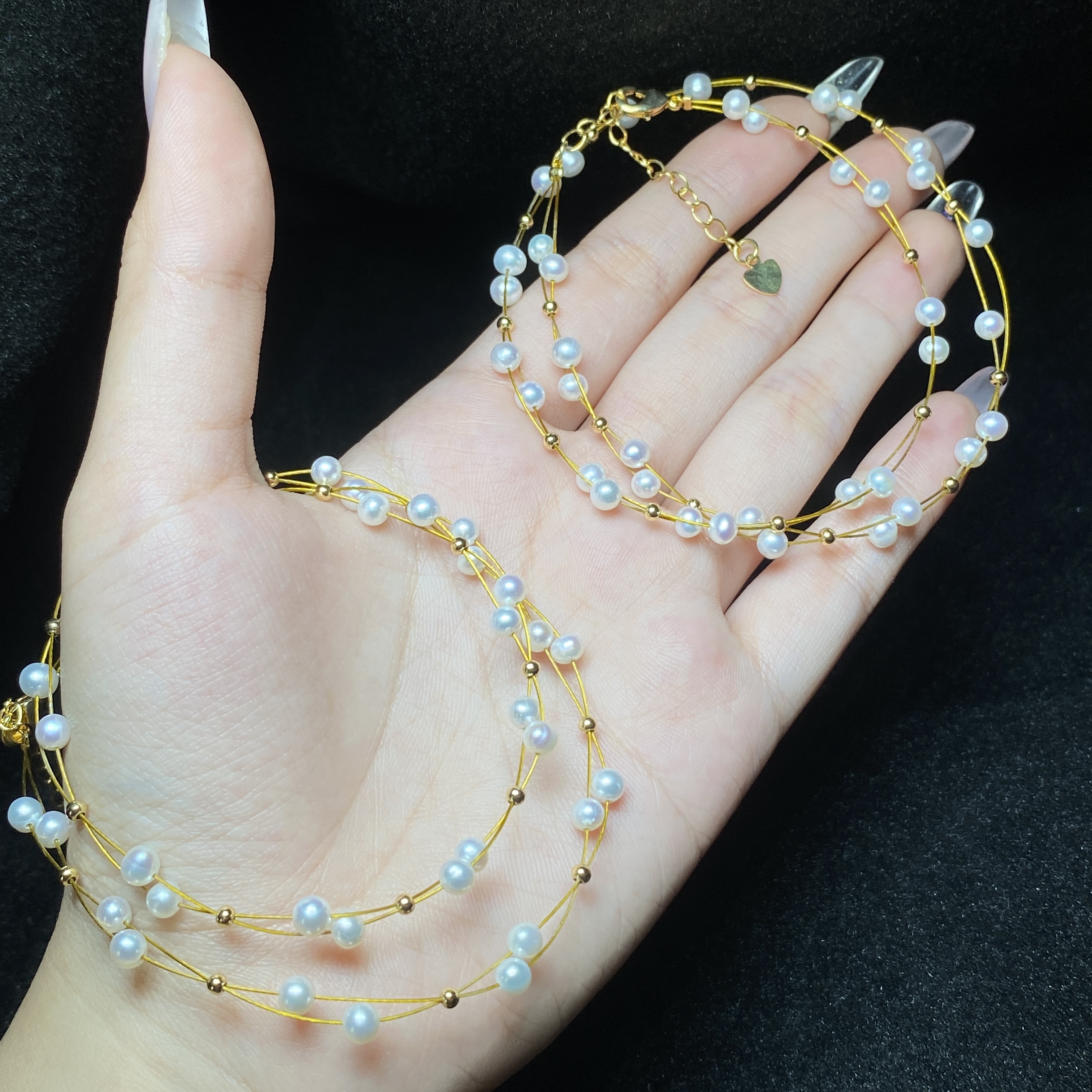 【小北好物】淡水珍珠满天星项链约4mm【多样性发一】QJ07X224