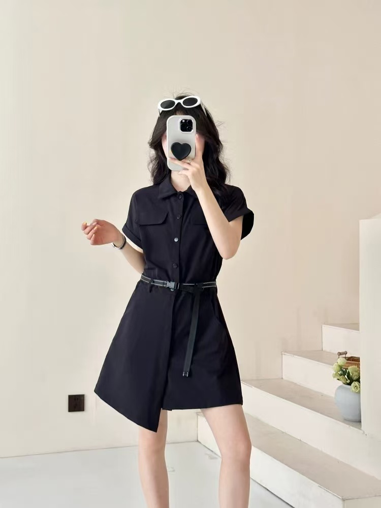 2025夏季新款韩版时尚百搭休闲女宽松遮肉显瘦工装连体裤短裤子女