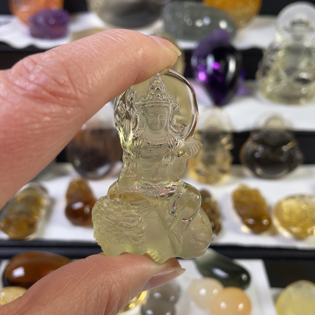 水晶颈饰未镶嵌天然水晶文殊菩萨吊坠